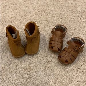 2 super cute pairs of baby shoes! Never walked in!